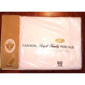 New Vintage Cannon Royal Family Combspun Percale 100% Cotton Twin Flat Sheet